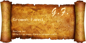 Gromen Fanni névjegykártya